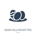 eggs sillhouettes icon in trendy design style. eggs sillhouettes icon isolated on white background. eggs sillhouettes vector icon