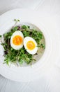 Eggs with sprouts on plate Royalty Free Stock Photo