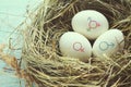 Eggs with symbol of transgender, female and male gender symbols