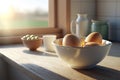 Eggs on the Table, Generative AI Royalty Free Stock Photo
