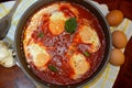 Eggs with tomato sauce food