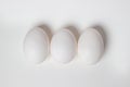 Eggs on a white background. White chicken eggs Royalty Free Stock Photo