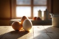 Eggs on the Table, Generative AI Royalty Free Stock Photo
