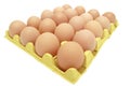 Eggs in yellow eggtray Royalty Free Stock Photo