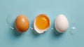 The eggs and yolk.AI generated image Royalty Free Stock Photo