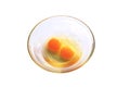 Eggs yolk in a glass