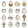 Eggshell icons set vector flat