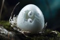 An eggshell of an unknown creature its contents still a mystery. AI generation