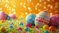 Eggstravaganza Extravaganza, Festive elements creating an eye-catching background for promotions