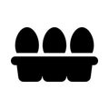 Eggtray vector glyph flat con Royalty Free Stock Photo