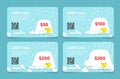 Egift card winter seasonal snow landscape cocoa mug set vector store shopping gift present Royalty Free Stock Photo