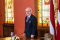 Egils Levits, newly elected President of Latvia , during press conference