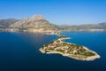 Egirdir Town, Lake and Mountains in Turkey on Sunny Day. Aerial View