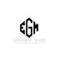 EGM letter logo design with polygon shape. EGM polygon and cube shape logo design. EGM hexagon vector logo template white and Royalty Free Stock Photo