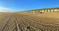 Beach hut near Egmond aan Zee. North Sea, the Netherlands. Royalty Free Stock Photo