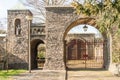 Entrance gates to the cloister garden of the Lioba cloister Royalty Free Stock Photo