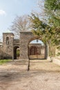 Entrance gates to the cloister garden of the Lioba cloister Royalty Free Stock Photo