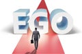 Ego personality concept with businessman