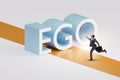 Ego personality concept with businessman