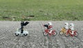 Ego starwars troopers riding bicycle chasing lego batman