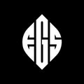 EGS circle letter logo design with circle and ellipse shape. EGS ellipse letters with typographic style. The three initials form a Royalty Free Stock Photo