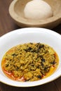 Egusi soup and fufu, nigerian cuisine Royalty Free Stock Photo