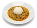 Egusi soup and pounded yam, nigerian cuisine Royalty Free Stock Photo