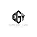 EGY letter logo design with polygon shape. EGY polygon and cube shape logo design. EGY hexagon vector logo template white and Royalty Free Stock Photo