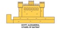 Egypt, Alexandria, Citadel Of Qaitbay travel landmark vector illustration Royalty Free Stock Photo