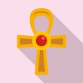 Egypt ankh cross icon, flat style Royalty Free Stock Photo