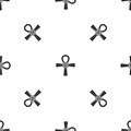 Egypt Ankh symbol pattern seamless black