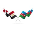 Egypt and Azerbaijan flags. Crossed flags. Vector illustration.