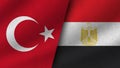 Egypt and Azerbaijan Realistic Two Flags Together