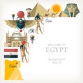 Egypt background with traditional symbols