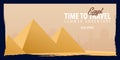 Egypt banner. Time to Travel. Journey, trip and vacation. Vector flat illustration. Royalty Free Stock Photo