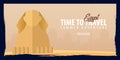 Egypt banner. Time to Travel. Journey, trip and vacation. Vector flat illustration. Royalty Free Stock Photo