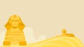 Egypt banner, tourism background, sphinx desert, africa, culture, vacation, design, in cartoon style vector illustration Royalty Free Stock Photo