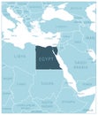 Egypt - blue map with neighboring countries and names