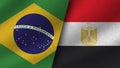 Egypt and Brazil Realistic Two Flags Together