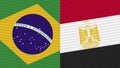 Egypt and Brazil Two Half Flags Together