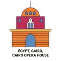 Egypt, Cairo, Cairo Opera House travel landmark vector illustration