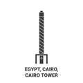 Egypt, Cairo, Cairo Tower travel landmark vector illustration Royalty Free Stock Photo