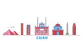 Egypt, Cairo line cityscape, flat vector. Travel city landmark, oultine illustration, line world icons Royalty Free Stock Photo