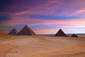 Egypt. Cairo - Giza. General view of pyramids Royalty Free Stock Photo