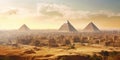 Egypt. Cairo - Giza. General view of pyramids Royalty Free Stock Photo