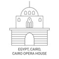 Egypt, Cairo, Cairo Opera House travel landmark vector illustration