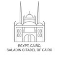 Egypt, Cairo, Saladin Citadel Of Cairo travel landmark vector illustration Royalty Free Stock Photo