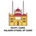 Egypt, Cairo, Saladin Citadel Of Cairo travel landmark vector illustration Royalty Free Stock Photo