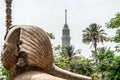 EGYPT Cairo Tower, 187 metres tall concrete tower inspired by the ancient lotus. At the base have the eagle of Saladin Royalty Free Stock Photo