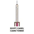 Egypt, Cairo, Cairo Tower travel landmark vector illustration Royalty Free Stock Photo